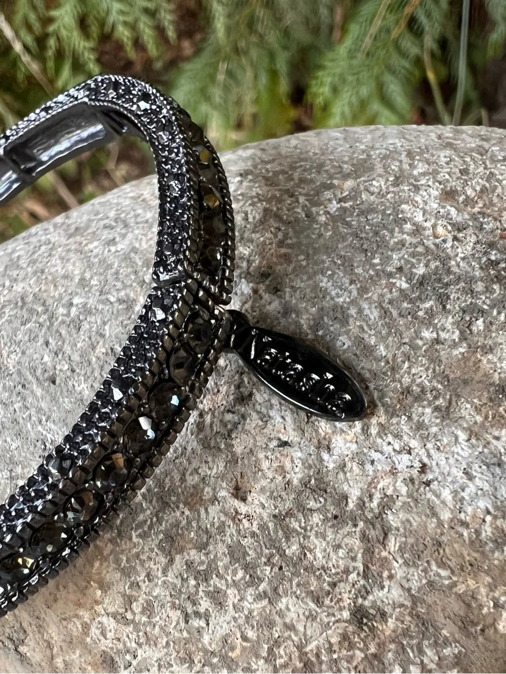 Natasha Gunmetal Black Crystal Stretch Bracelet